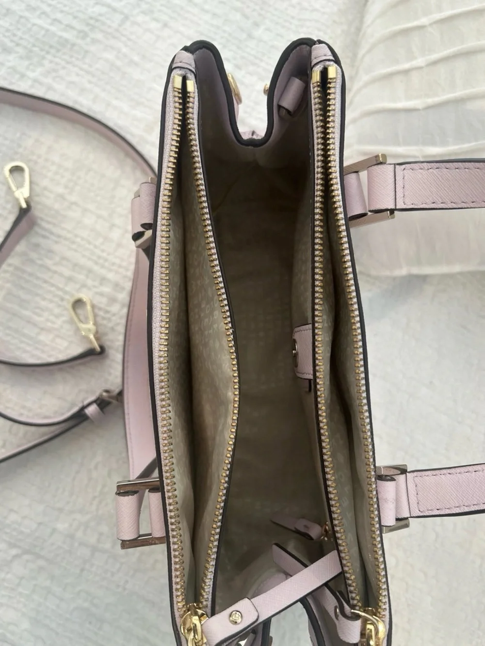kate spade Pale Pink Structured Satchel with Gold Hardware